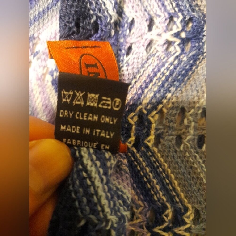 Missoni - Aztec Wave Zig Zag Long Fringe Scarf - Picture 6 of 7